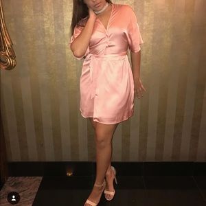 Rose Pink Satin Slip Dress